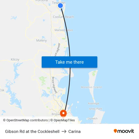 Gibson Rd at the Cockleshell to Carina map