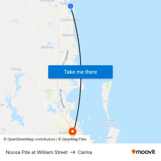 Noosa Pde at William Street to Carina map