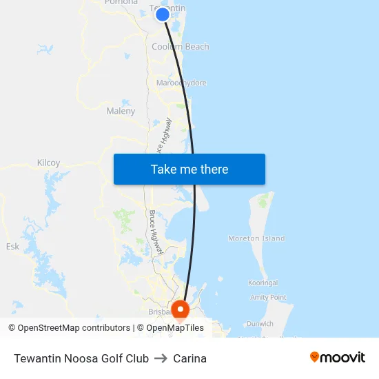 Tewantin Noosa Golf Club to Carina map