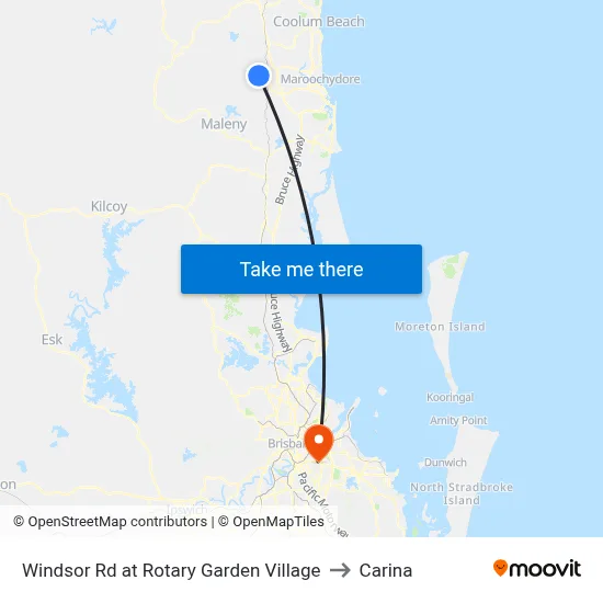 Windsor Rd at Rotary Garden Village to Carina map