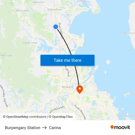 Burpengary Station to Carina map