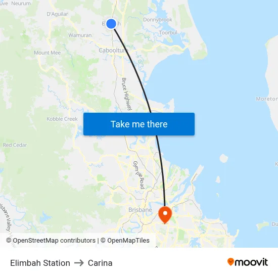 Elimbah Station to Carina map