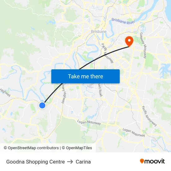 Goodna Shopping Centre to Carina map