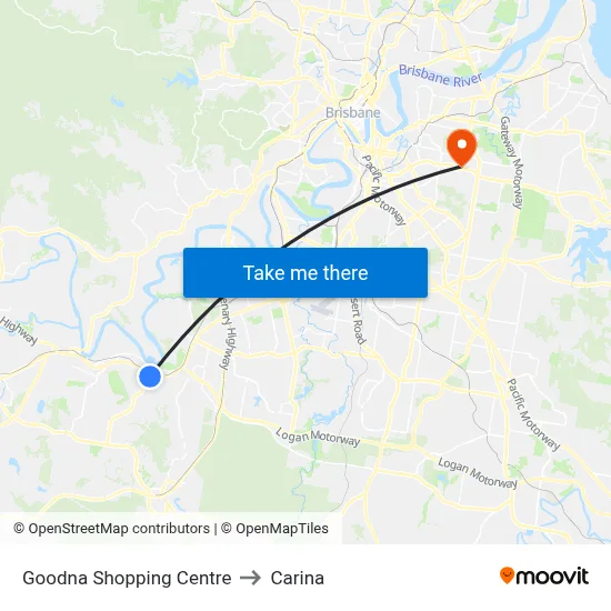 Goodna Shopping Centre to Carina map