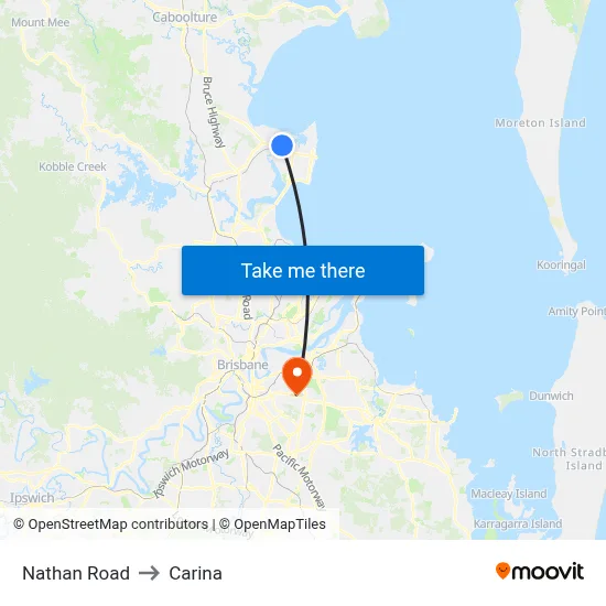 Nathan Road to Carina map