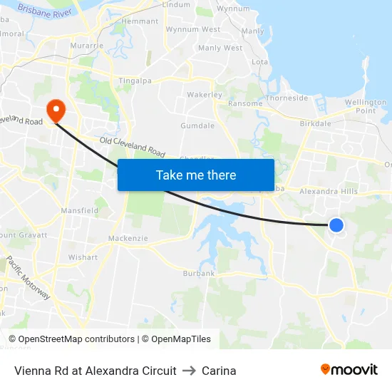 Vienna Rd at Alexandra Circuit to Carina map