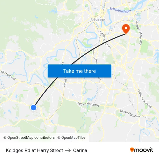 Keidges Rd at Harry Street to Carina map