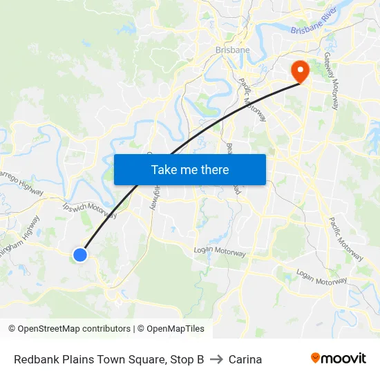 Redbank Plains Town Square, Stop B to Carina map