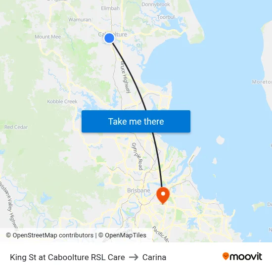 King St at Caboolture RSL Care to Carina map