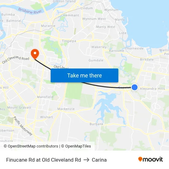 Finucane Rd at Old Cleveland Rd to Carina map