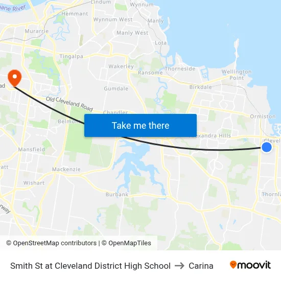 Smith St at Cleveland District High School to Carina map