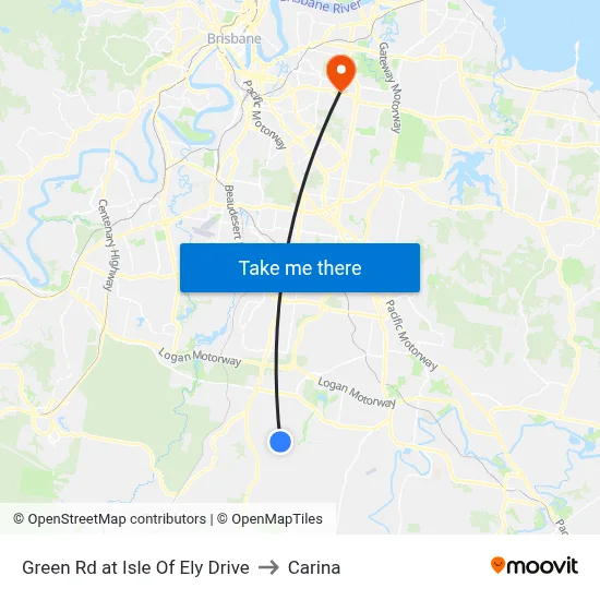 Green Rd at Isle Of Ely Drive to Carina map