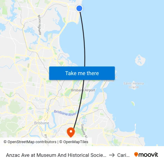 Anzac Ave at Museum And Historical Society to Carina map