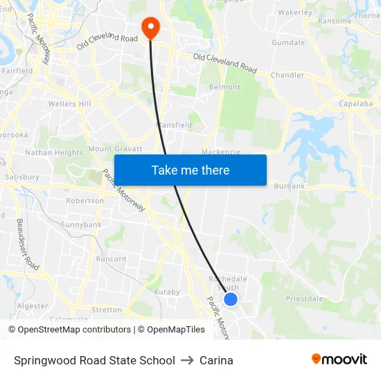 Springwood Road State School to Carina map