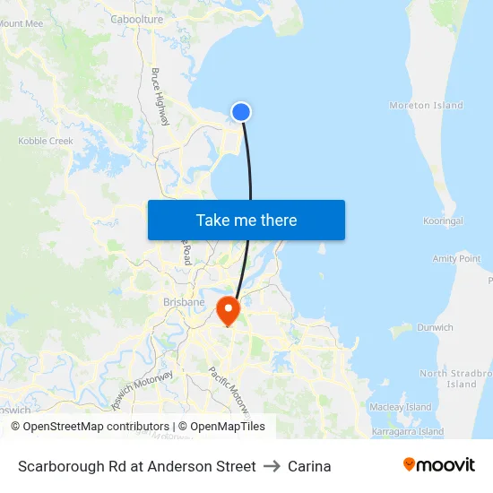 Scarborough Rd at Anderson Street to Carina map