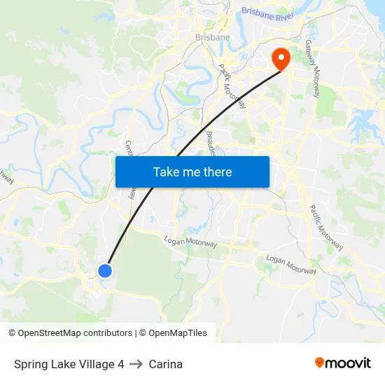 Spring Lake Village 4 to Carina map