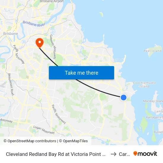 Cleveland Redland Bay Rd at Victoria Point High School to Carina map