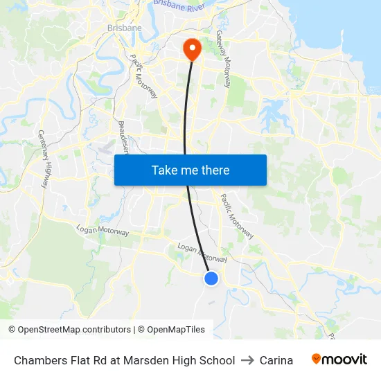 Chambers Flat Rd at Marsden High School to Carina map