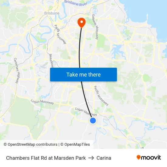 Chambers Flat Rd at Marsden Park to Carina map