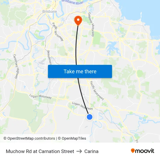 Muchow Rd at Carnation Street to Carina map