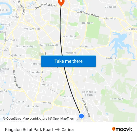 Kingston Rd at Park Road to Carina map