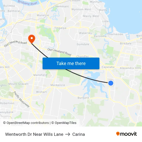 Wentworth Dr Near Wills Lane to Carina map