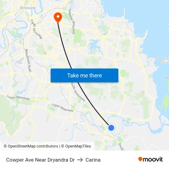 Cowper Ave Near Dryandra Dr to Carina map