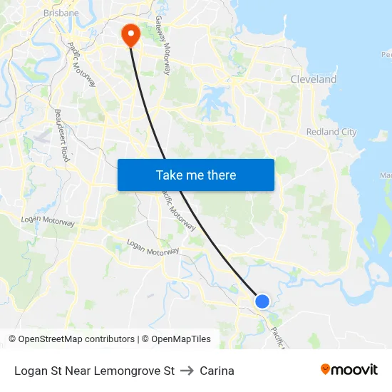 Logan St Near Lemongrove St to Carina map