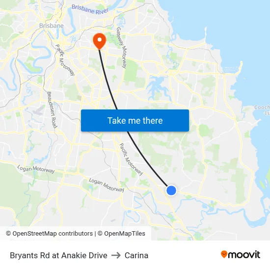 Bryants Rd at Anakie Drive to Carina map