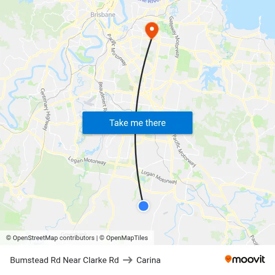 Bumstead Rd Near Clarke Rd to Carina map