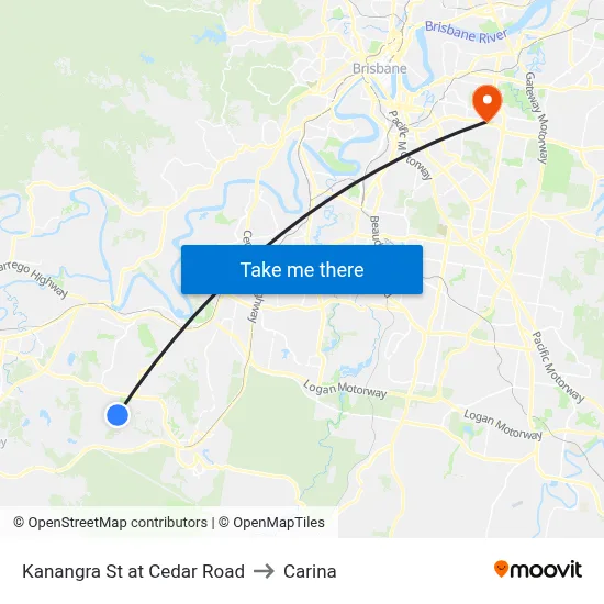 Kanangra St at Cedar Road to Carina map