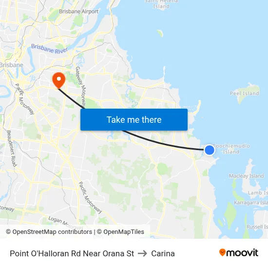 Point O'Halloran Rd Near Orana St to Carina map