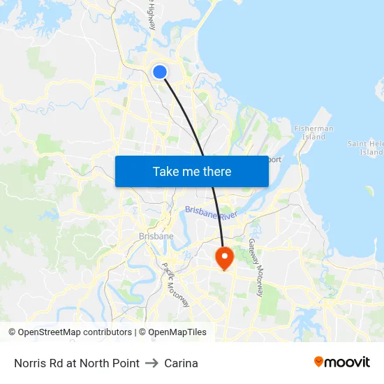 Norris Rd at North Point to Carina map