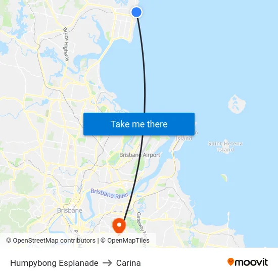 Humpybong Esplanade to Carina map