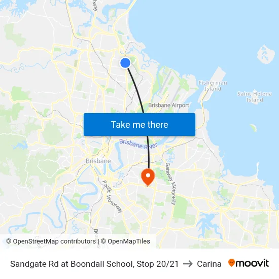 Sandgate Rd at Boondall School, Stop 20/21 to Carina map