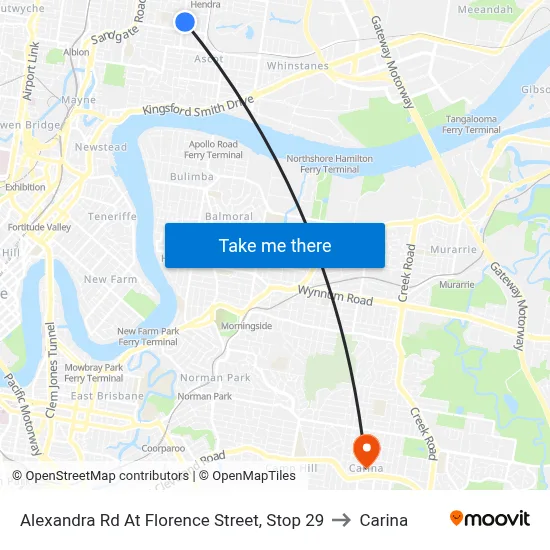 Alexandra Rd At Florence Street, Stop 29 to Carina map