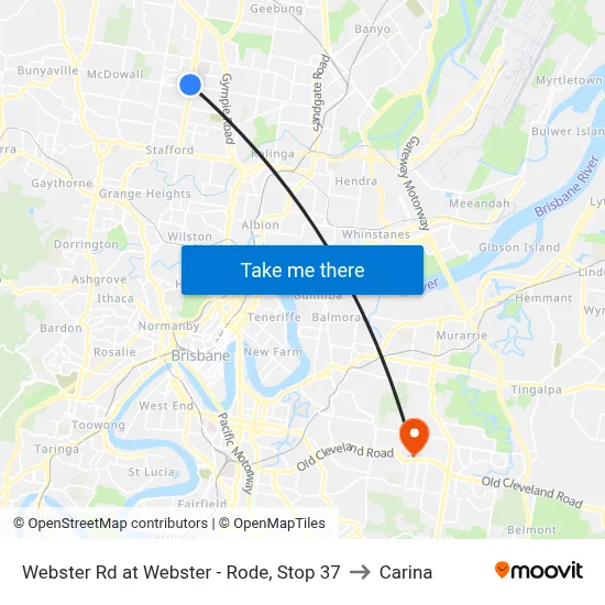 Webster Rd at Webster - Rode, Stop 37 to Carina map