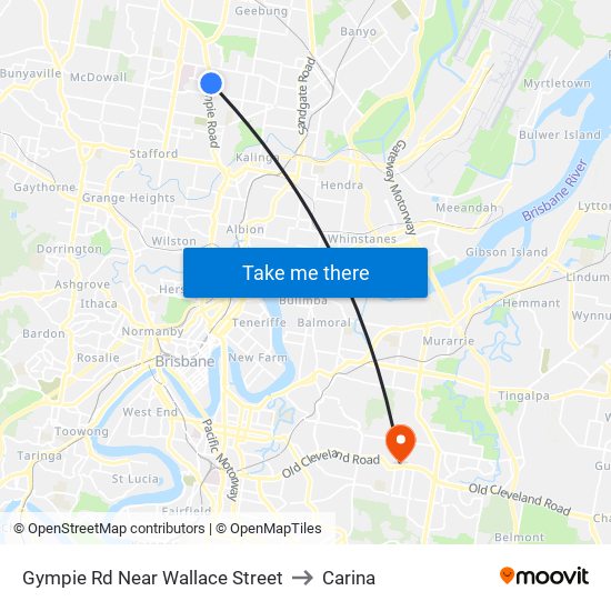 Gympie Rd Near Wallace Street to Carina map