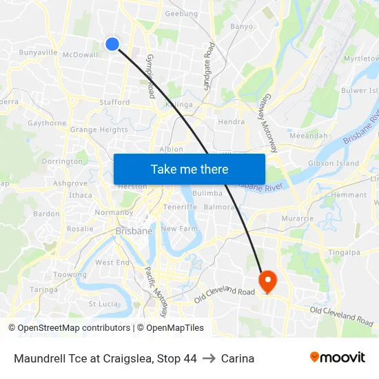 Maundrell Tce at Craigslea, Stop 44 to Carina map