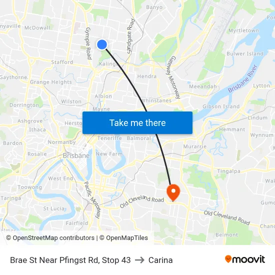 Brae St Near Pfingst Rd, Stop 43 to Carina map