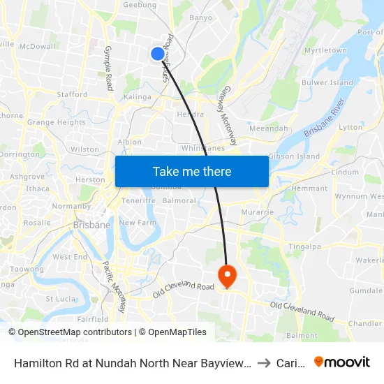 Hamilton Rd at Nundah North Near Bayview Tce to Carina map