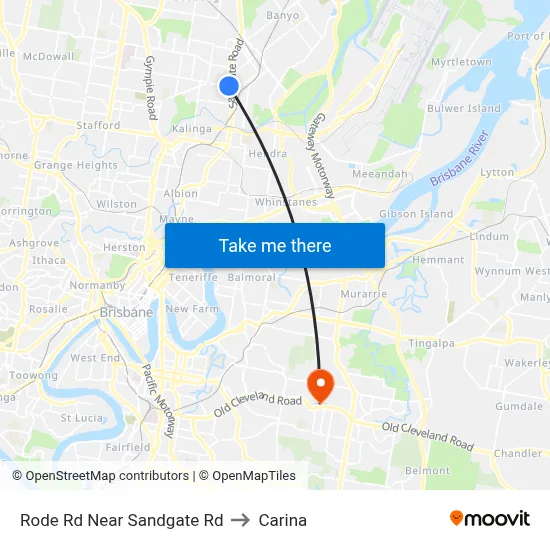 Rode Rd Near Sandgate Rd to Carina map