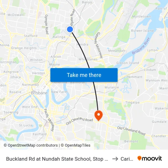Buckland Rd at Nundah State School, Stop 38a to Carina map