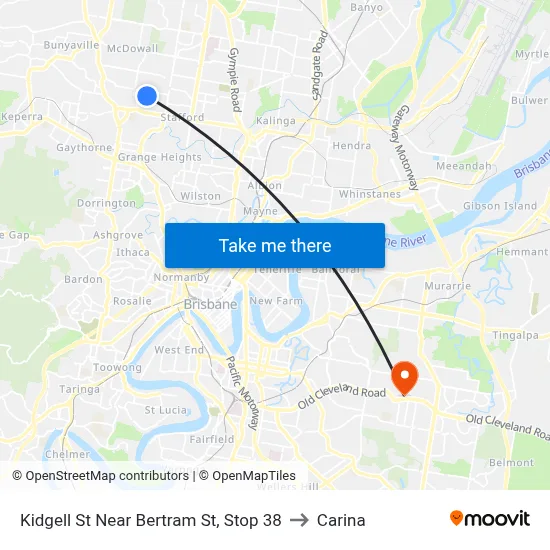 Kidgell St Near Bertram St, Stop 38 to Carina map