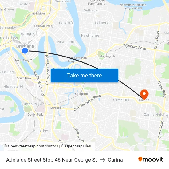 Adelaide Street Stop 46 Near George St to Carina map