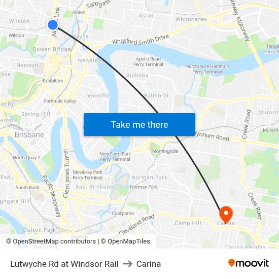 Lutwyche Rd at Windsor Rail to Carina map