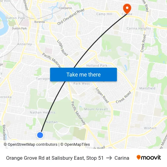 Orange Grove Rd at Salisbury East, Stop 51 to Carina map