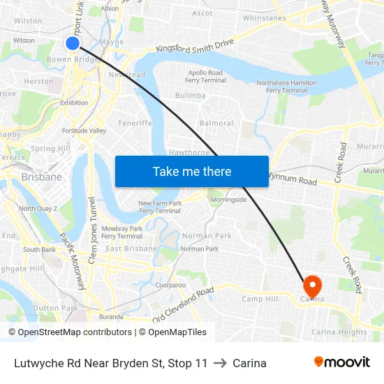 Lutwyche Rd Near Bryden St, Stop 11 to Carina map