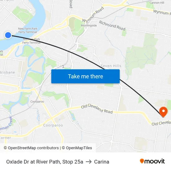 Oxlade Dr at River Path, Stop 25a to Carina map