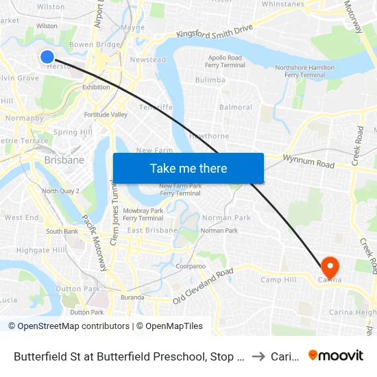 Butterfield St at Butterfield Preschool, Stop 11a to Carina map